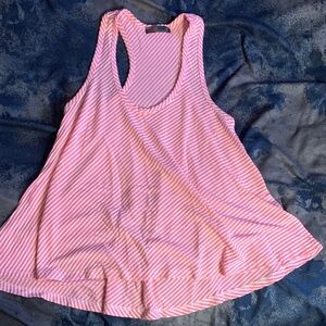Joyce Leslie Pink and White Striped Tank Top